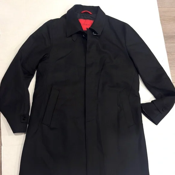 ISAIA San Gennaro Men's Black Wool Coat EU 50 Made in Italy - Picture 2 of 15